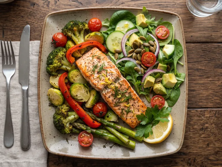 Plato con proteína para control de glucosa